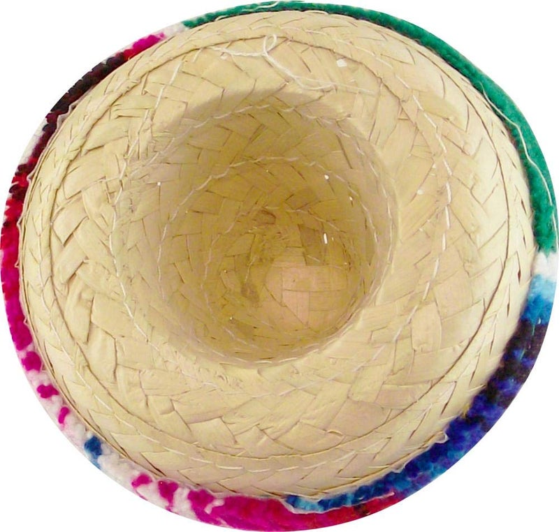 More Fiesta Mini Mexican Sombrero Zapata hat - 4 inches wide Small decorated straw hats, 12-pack - Image 3